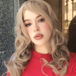 کلاه گیس بلوند اش چتری پرده ای 
