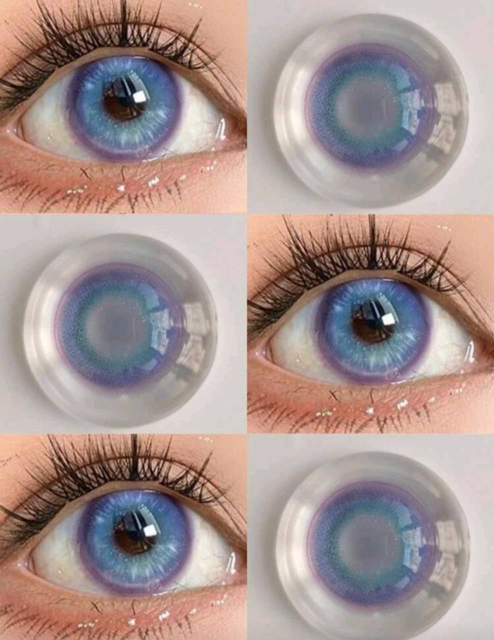 لنز بنفش آبی