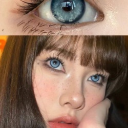 لنز آبی تیله ای خط دار