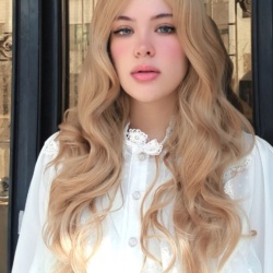 کلاه گیس کنفی طلایی حالت دار