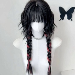 کلاه گیس مشکی قرمز