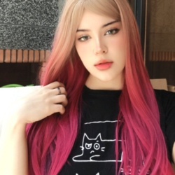 کلاه گیس کنفی سرخابی صاف